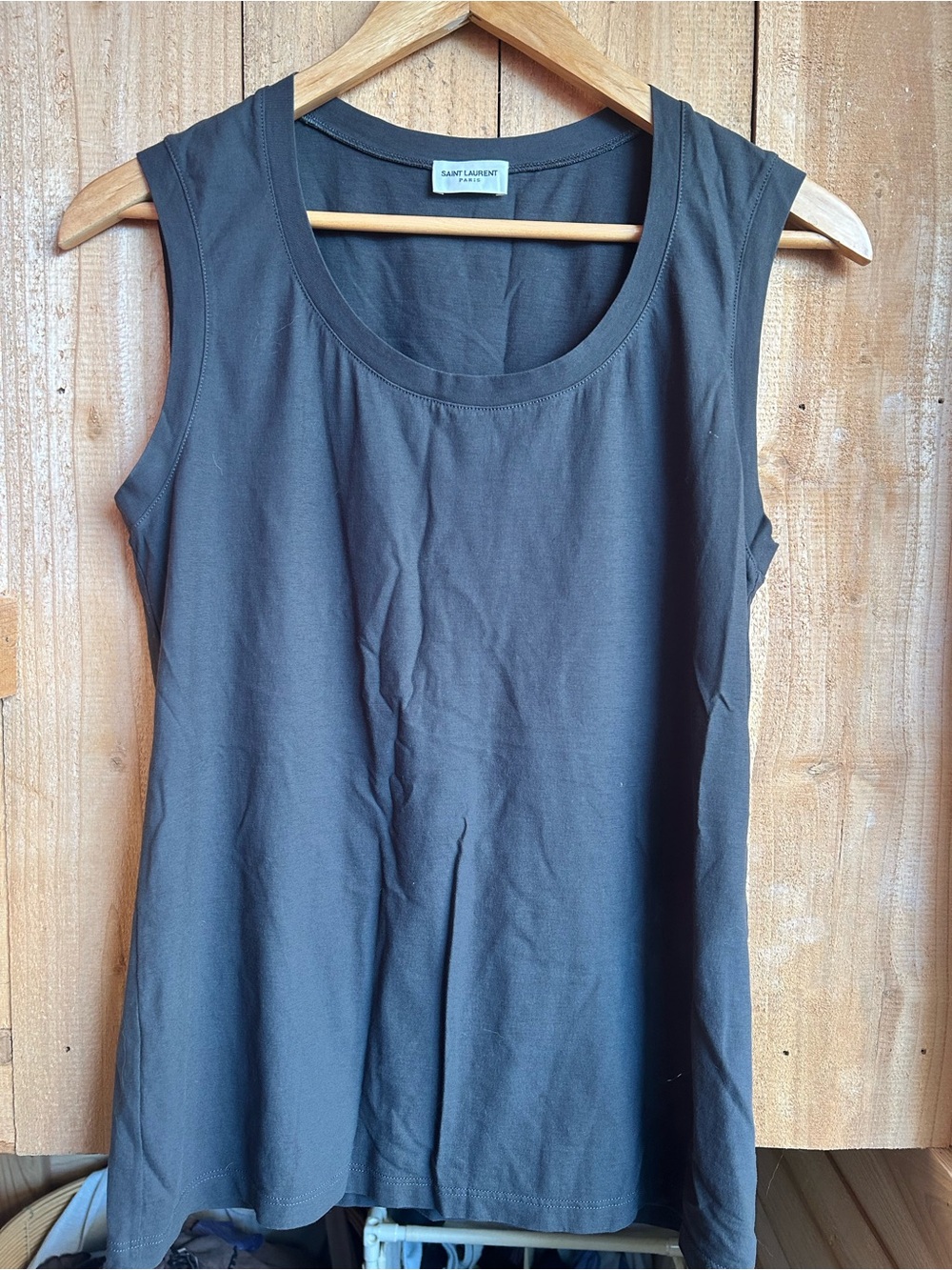 Saint Laurent Gray Sleeveless Scoop-Neck Tank